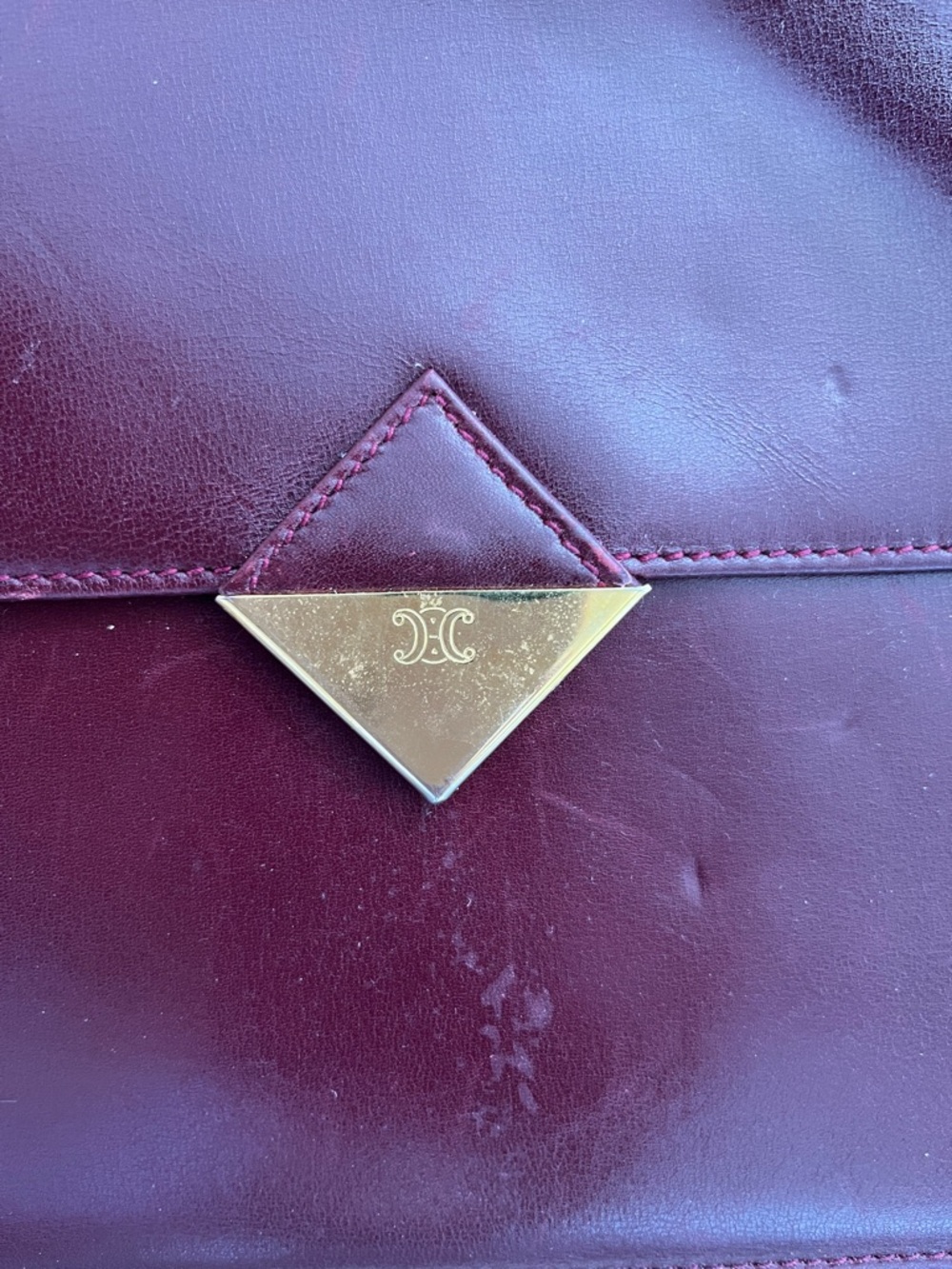 Celine Bordeaux Leather Crossbody Bag - Picture 2 of 15